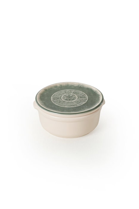Hermia Set de 6 Cajas de Almacenaje de Cerámica en Crema
